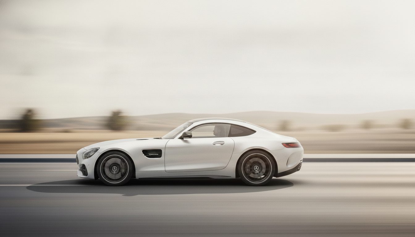 Featured coupe on the open road